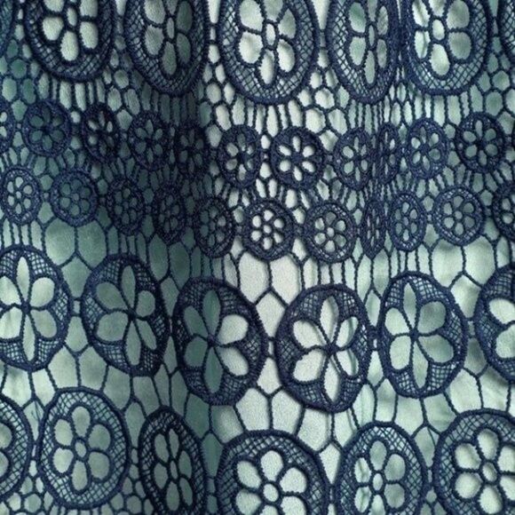 Lulu's crochet lace sleeveless midi skater dress blue size small - Picture 3 of 8